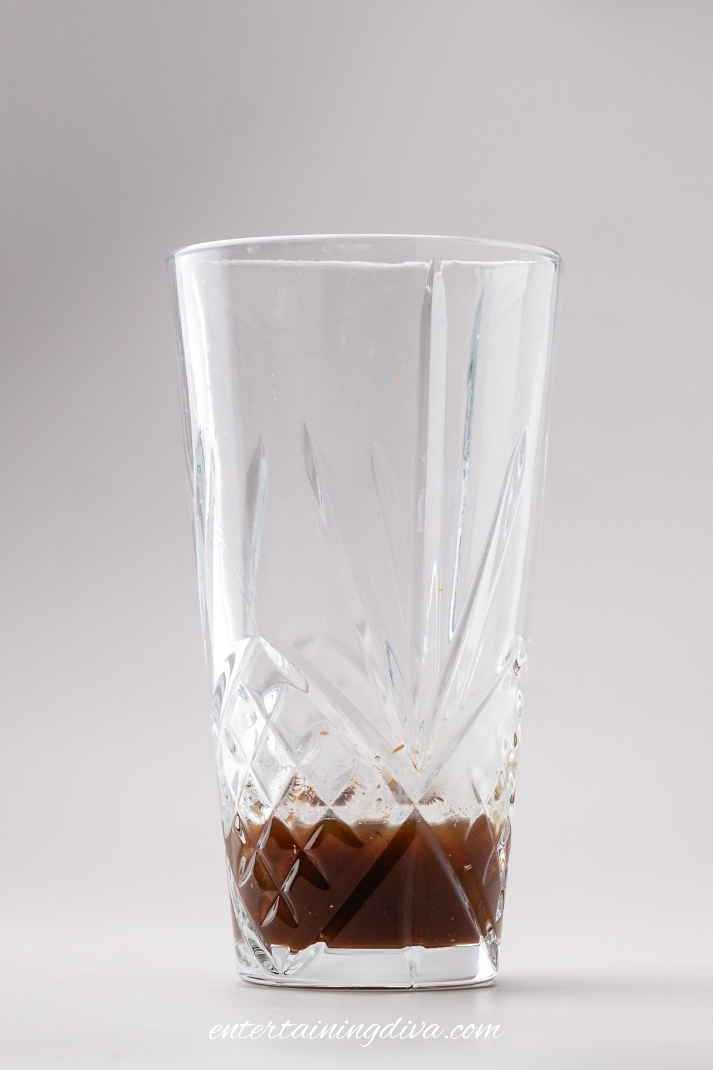 apple butter mixture in a glass shaker