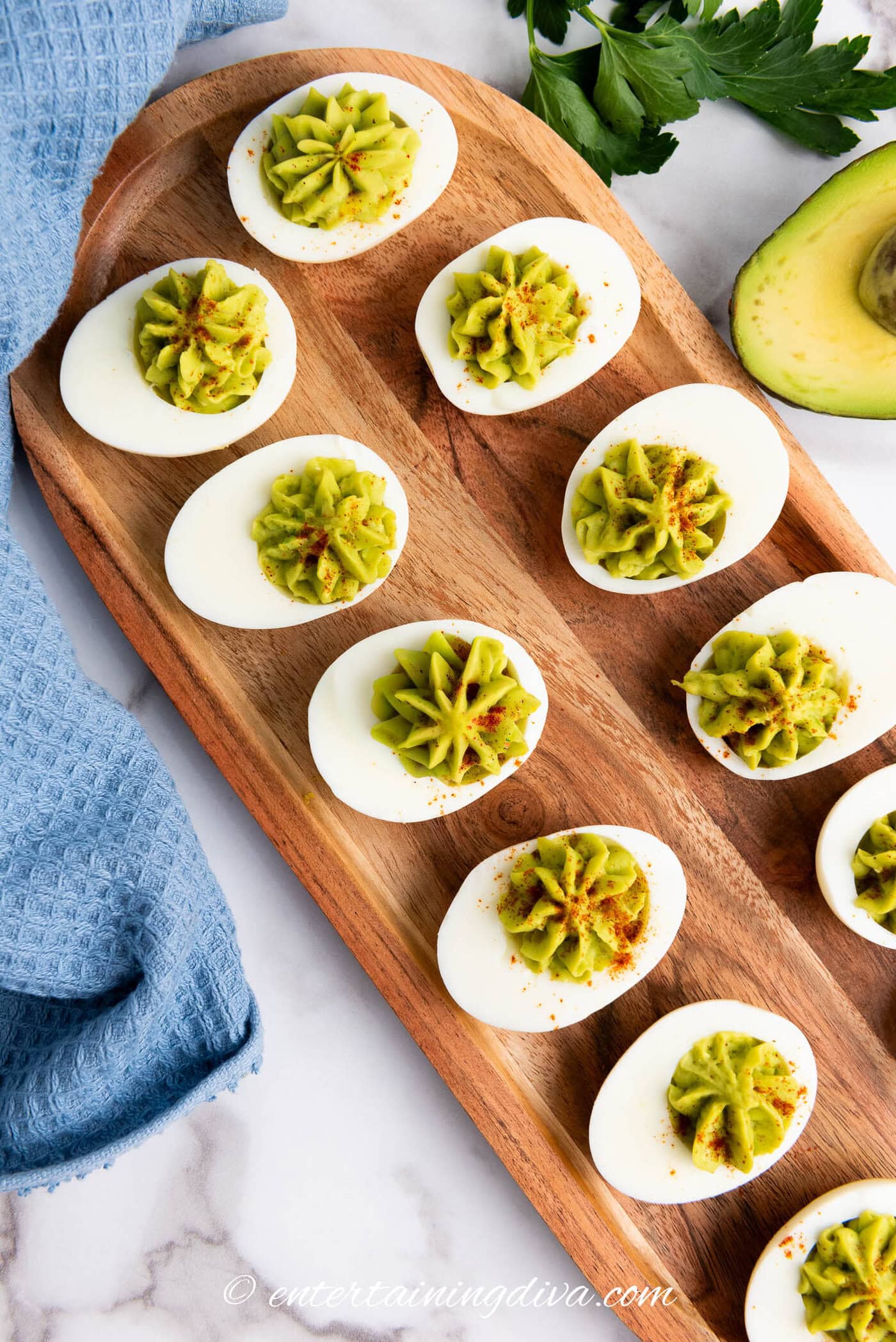 green deviled eggs