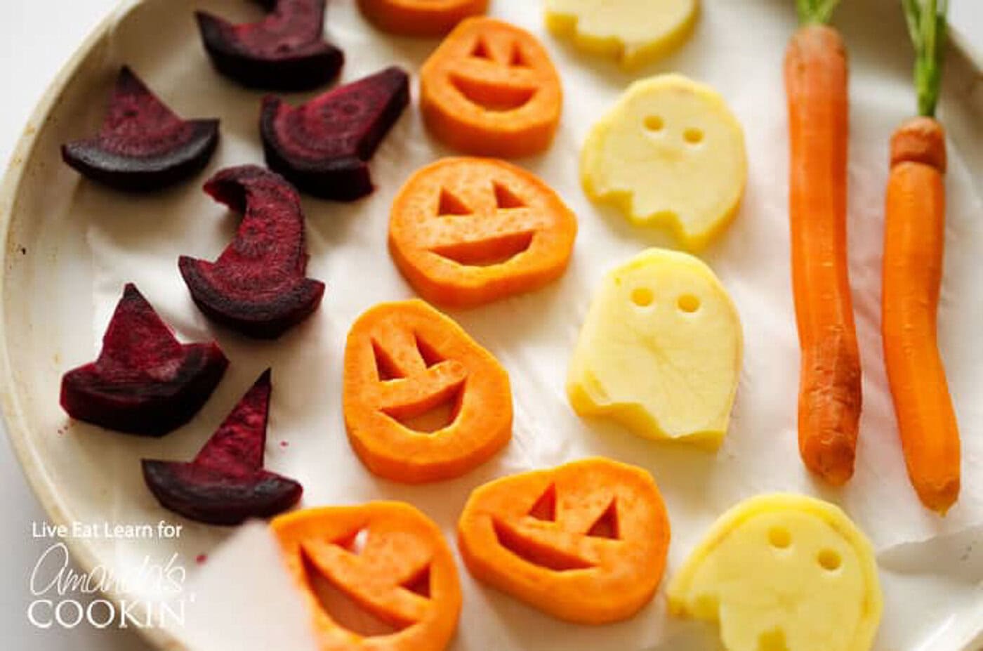 roasted halloween vegetables