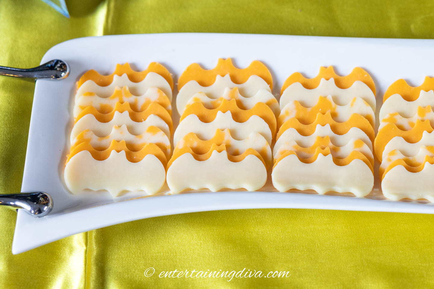 spooky shaped cheese slices