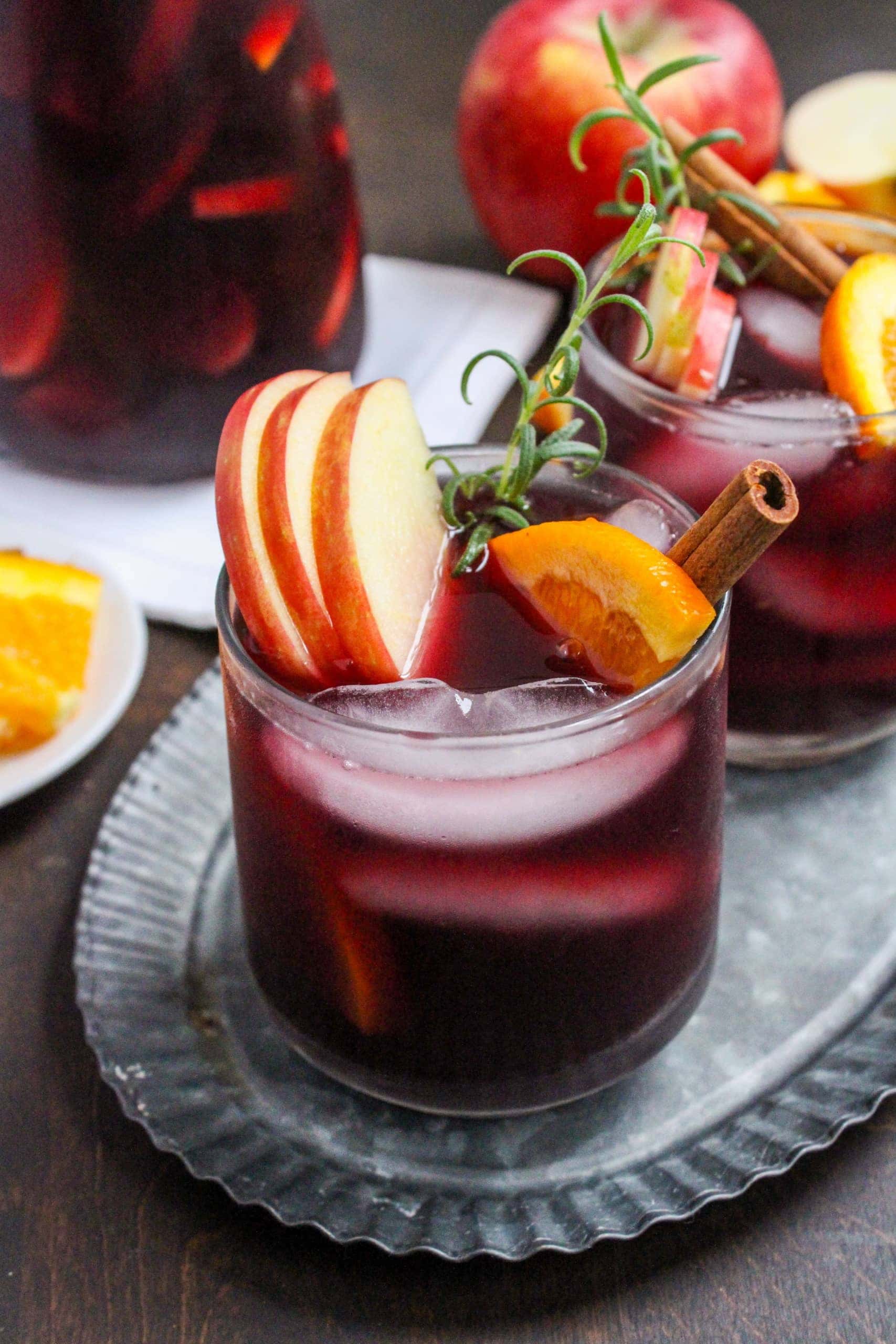 fall sangria with apple cider, red wine & bourbon