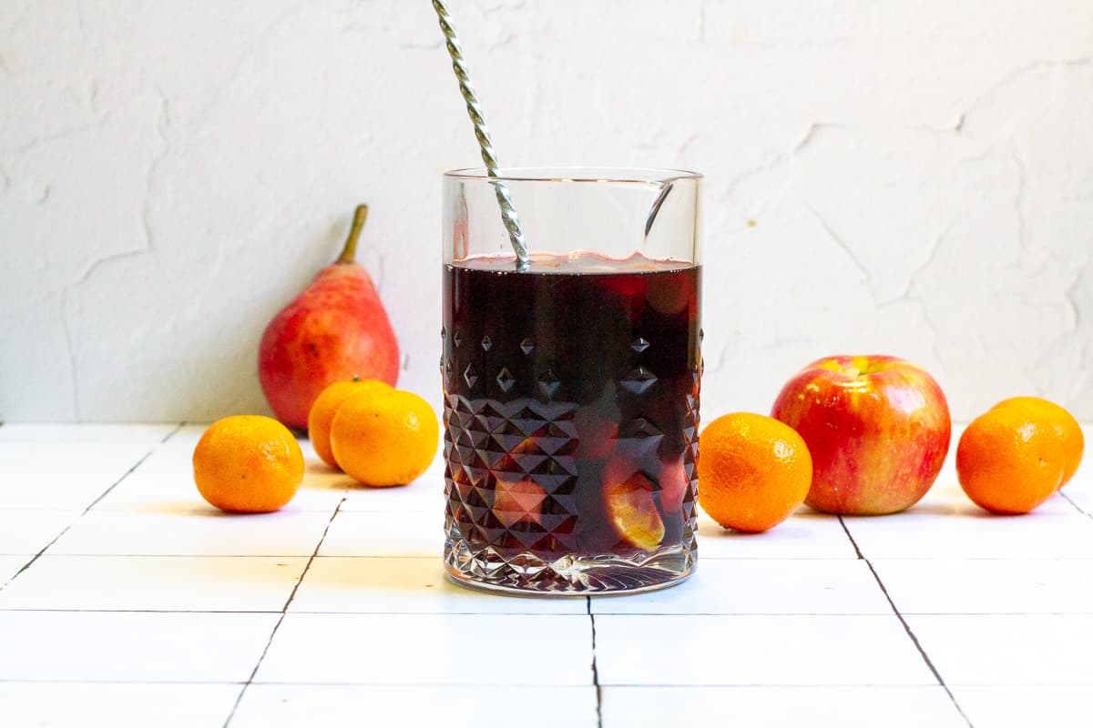 bourbon sangria with dry red wine