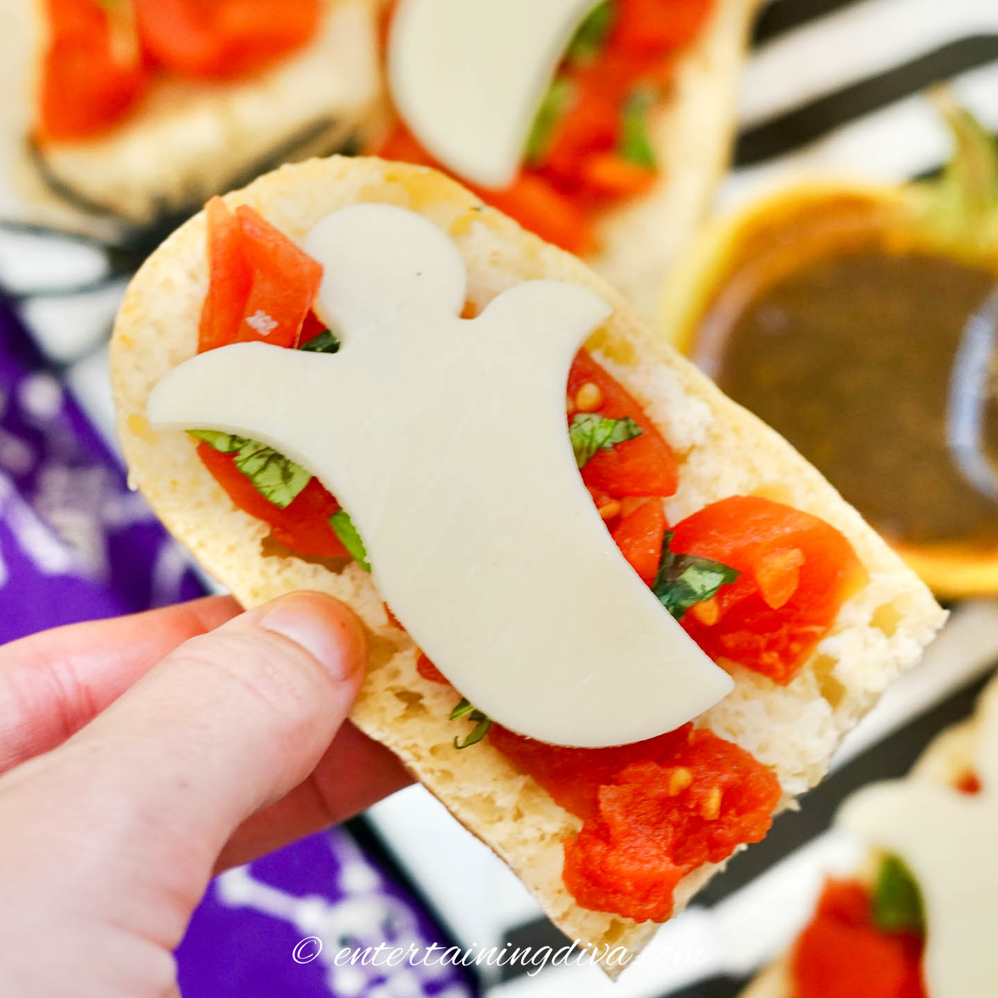 Ghost Bruschetta Halloween Appetizer