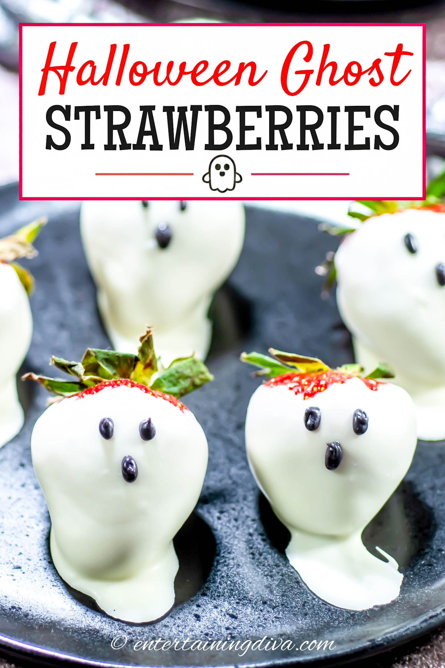 Halloween ghost strawberries