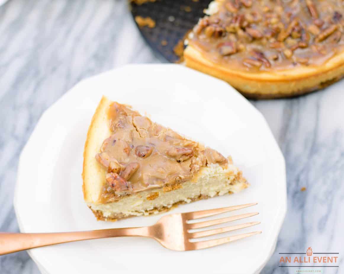 pecan praline topped cheesecake