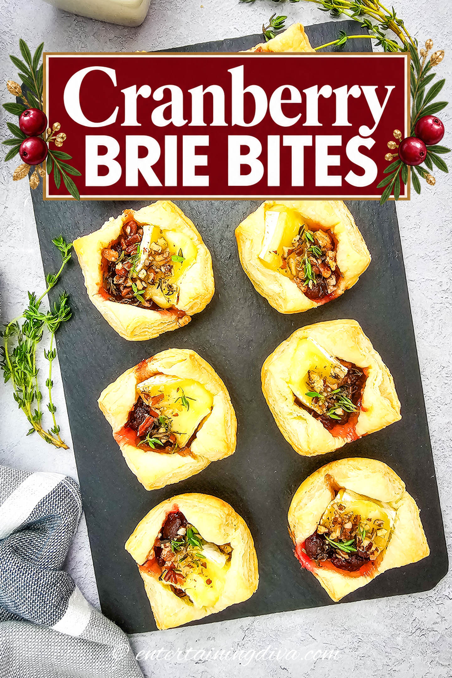 Cranberry brie bites