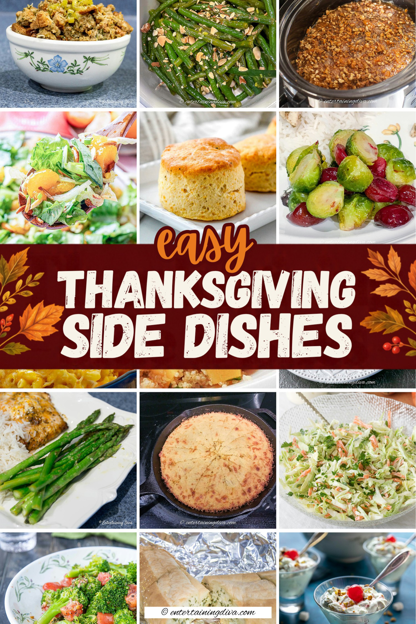a collage of easy Thanksgiving side dishes