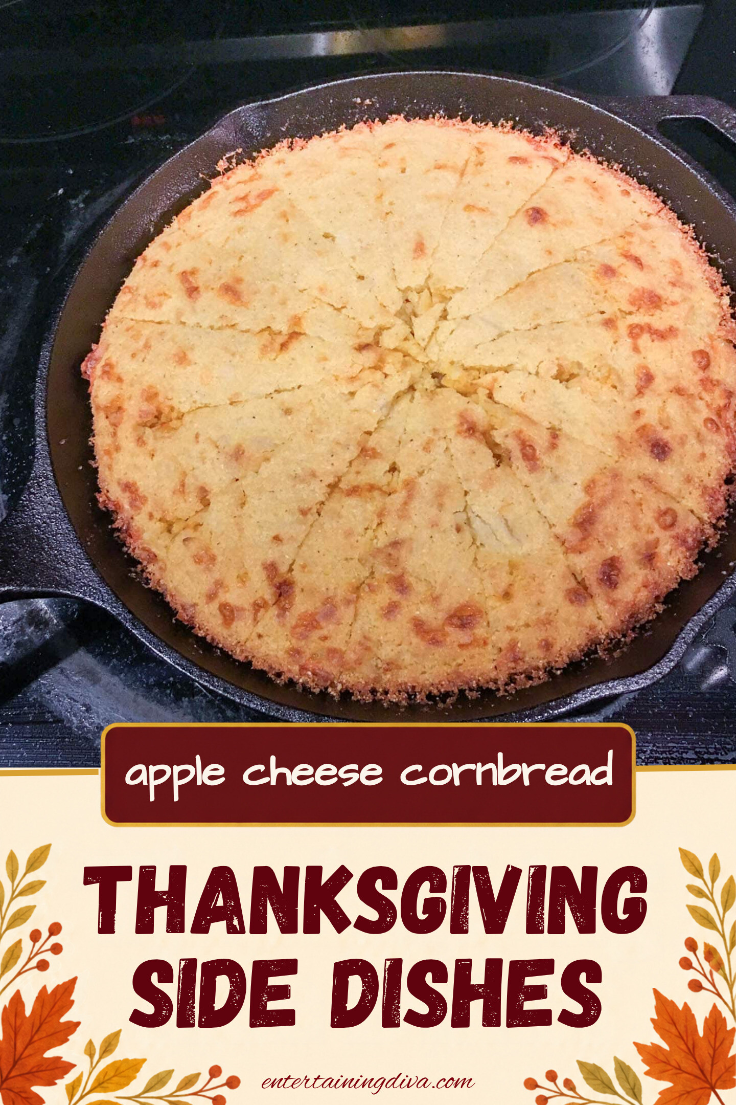 apple cheese skillet cornbread