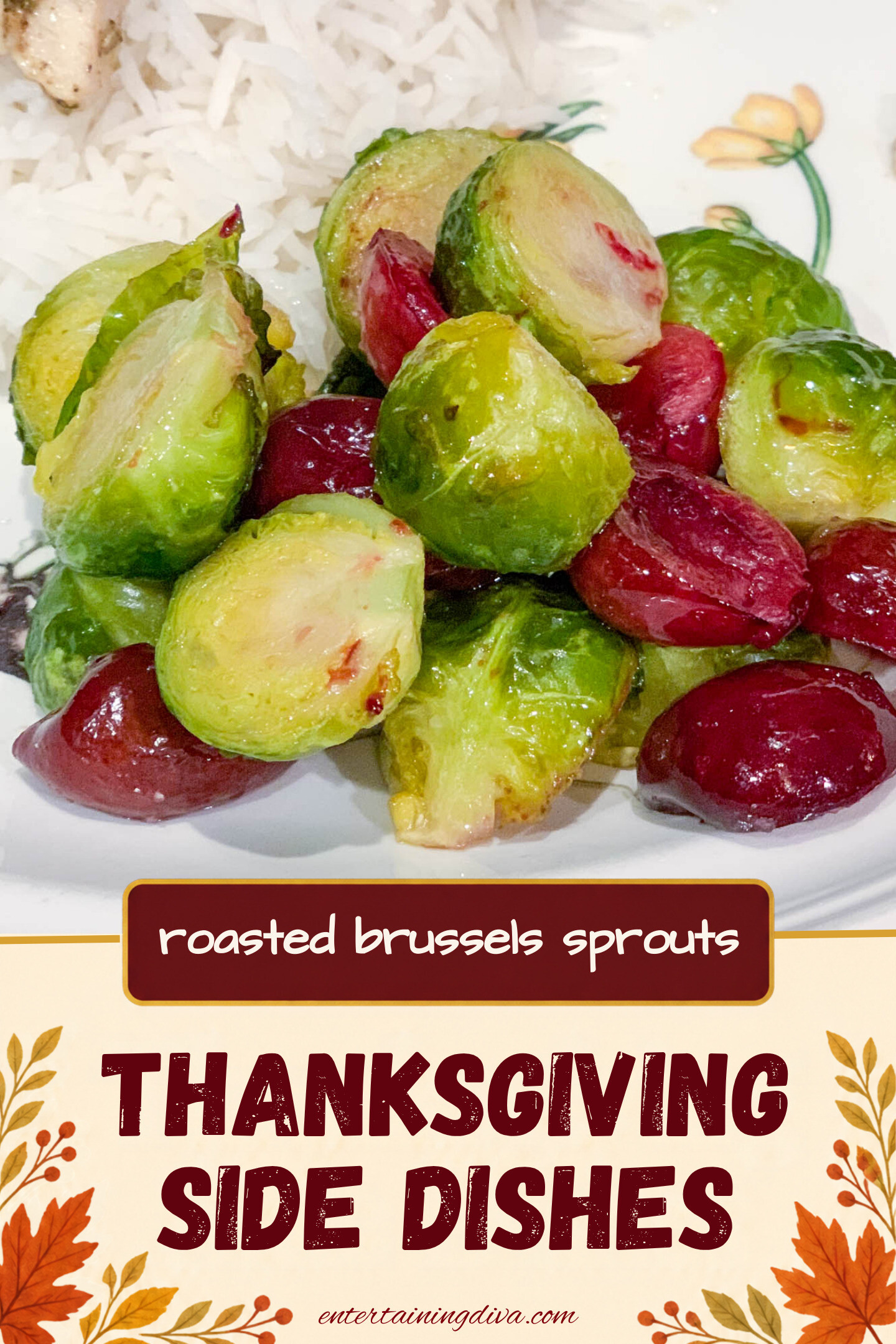 red and green brussel sprouts with cherries